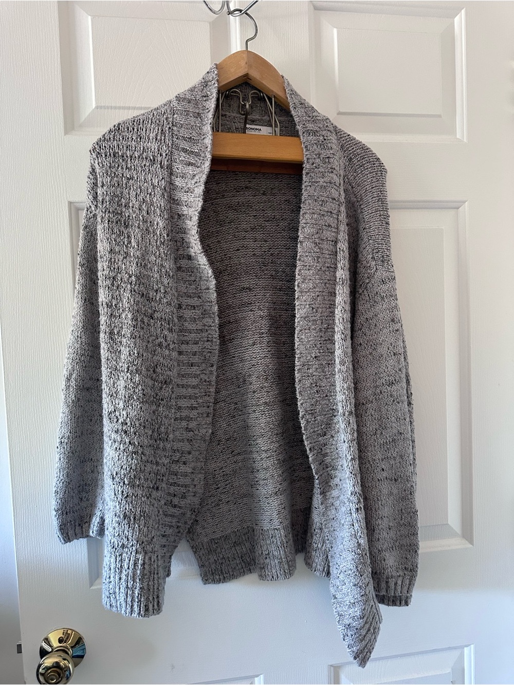Sonoma Heather Gray Open-Front Knit Cardigan